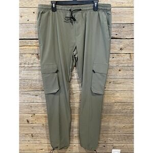 American Stitch Utility Olive Green Cargo Pants‎ Size XXL Jogger Elastic Tie